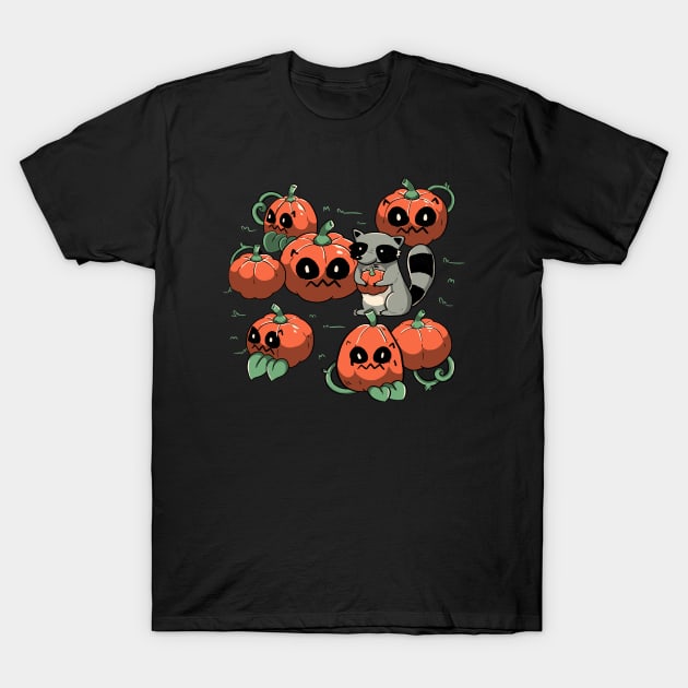 Stolen Pumpkin Halloween Raccoon by Tobe Fonseca T-Shirt by Tobe_Fonseca